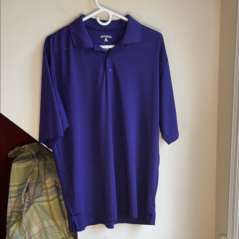 Antigua Men's Deep Purple Polo Shirt M